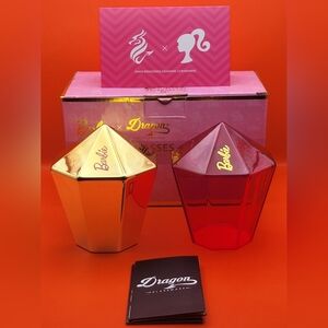 Barbie x Dragon Glassware Glasses Barbie Dreamhouse Collection Gold Pink